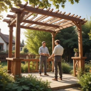 Строительство деревянных пергол для сада